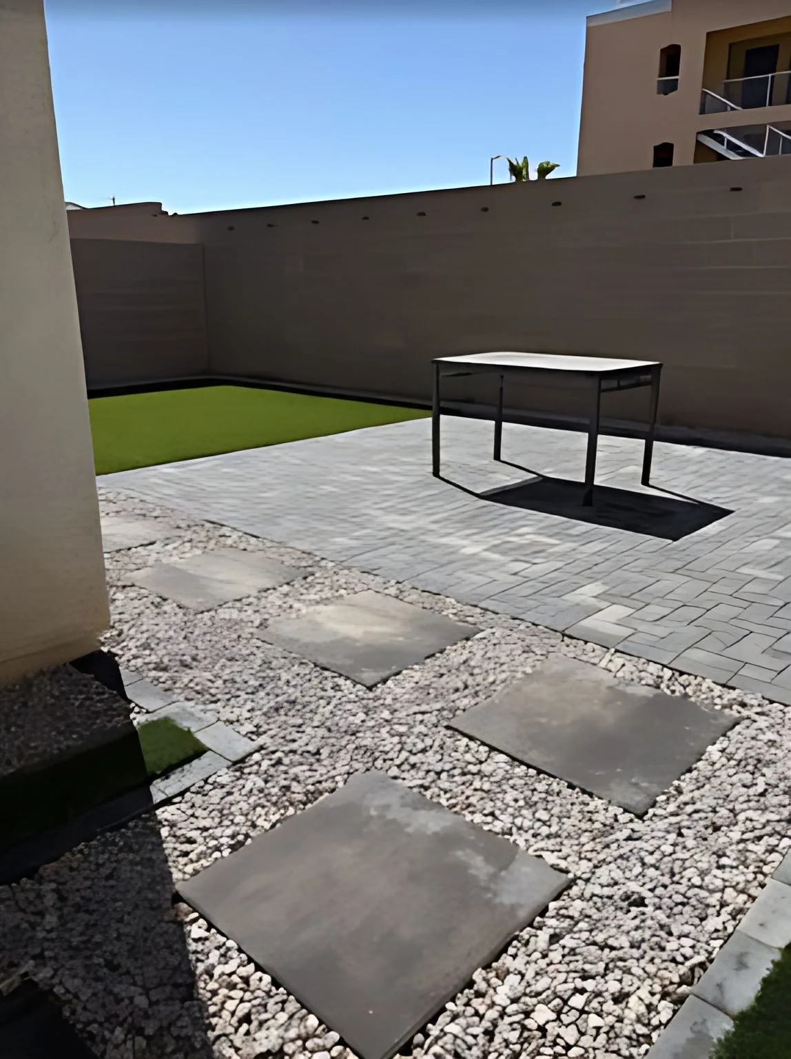 Backyard Pads, concrete pads set in gravel