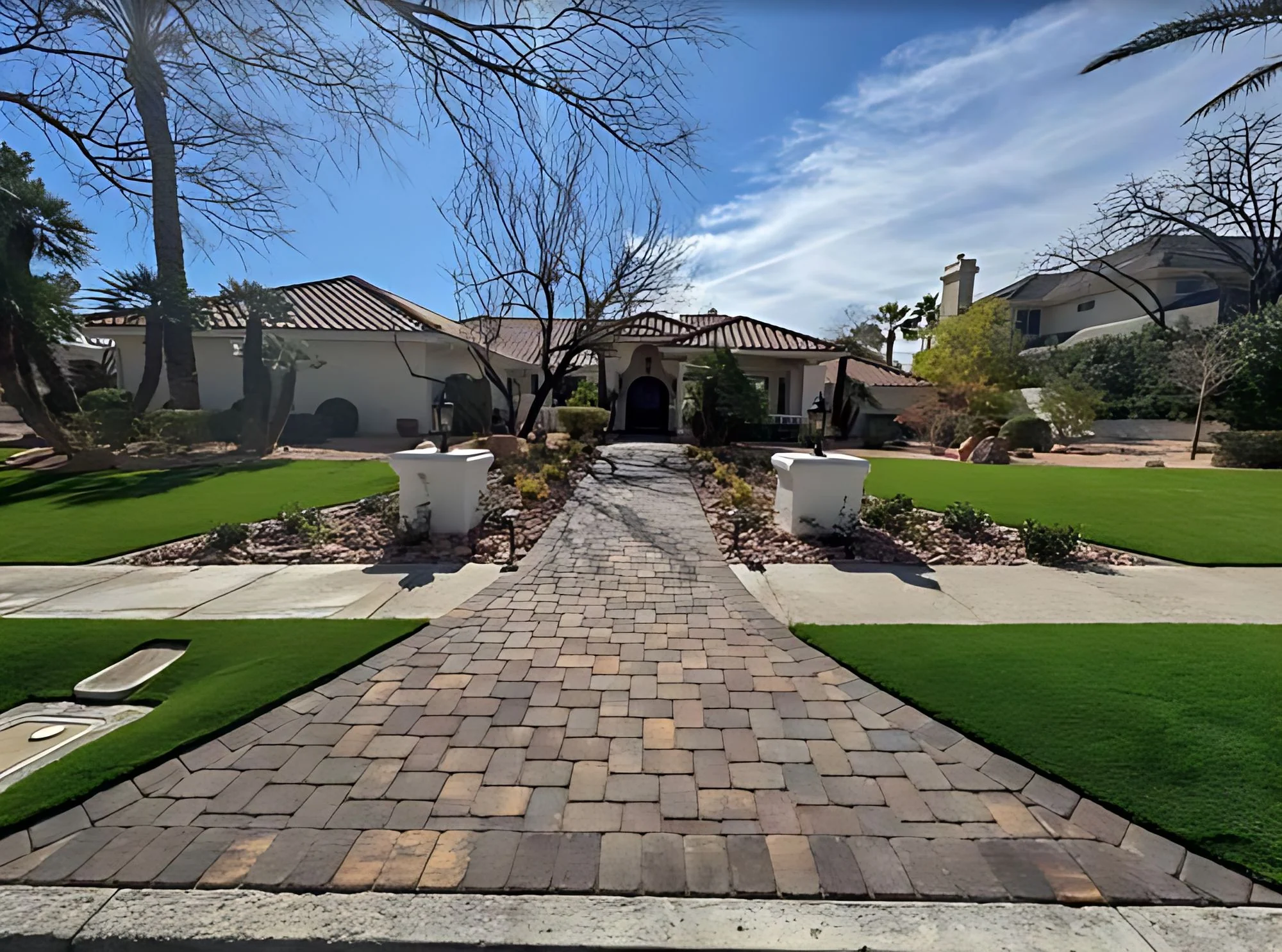 Paver Approach, paver walkway from the street to the front door